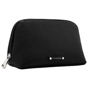 Sephora Collection Everyday Cosmetic Bag, Black Vegan Pebbled Leather, Sold Out